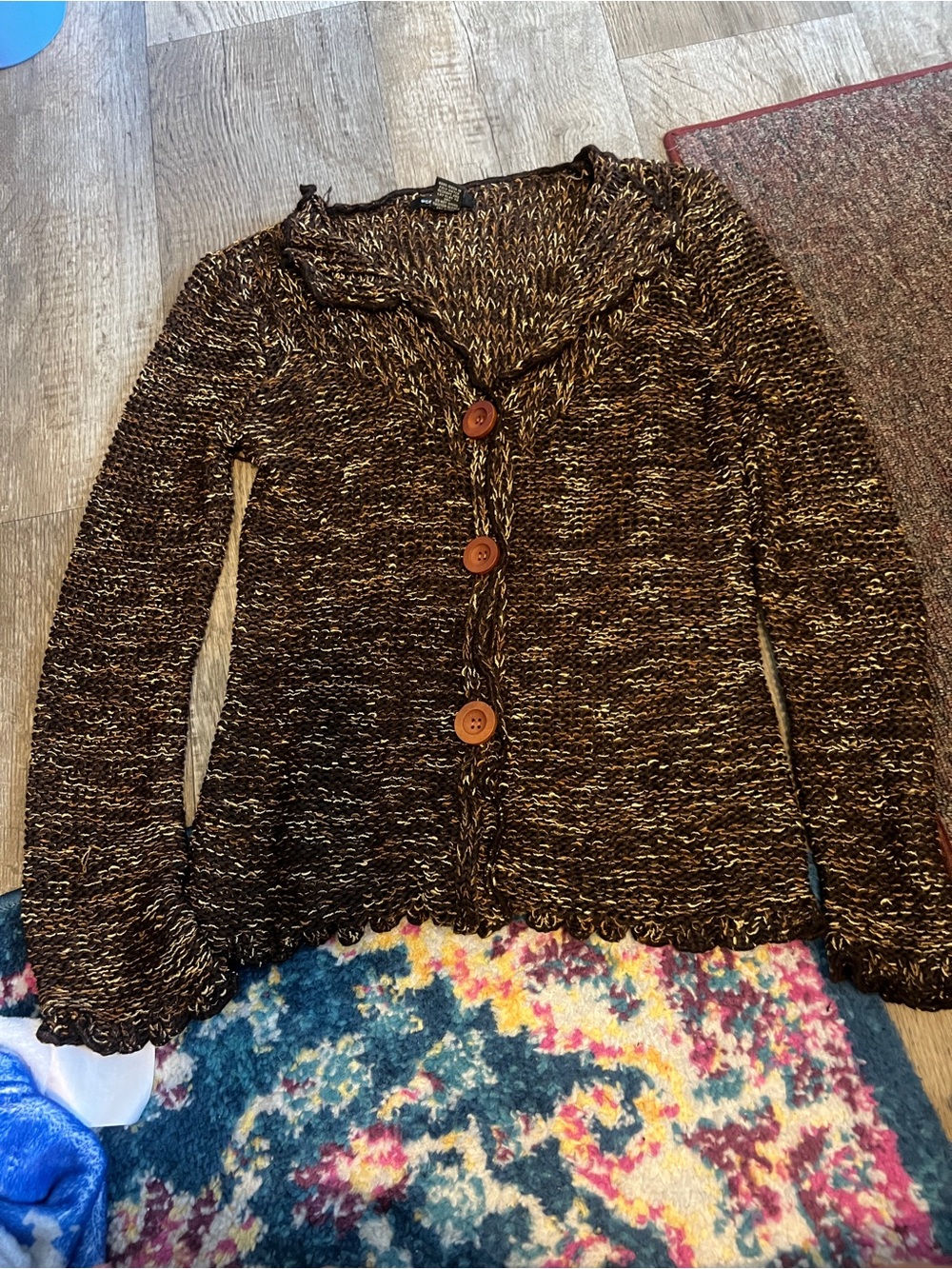 Bcbg maxarzia Women’s Brown Marled Button-Front Sweater